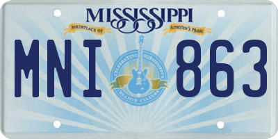 MS license plate MNI863