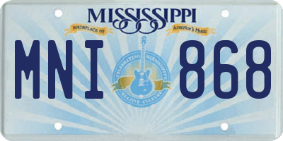 MS license plate MNI868