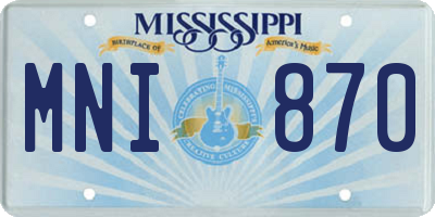 MS license plate MNI870