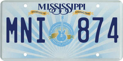 MS license plate MNI874