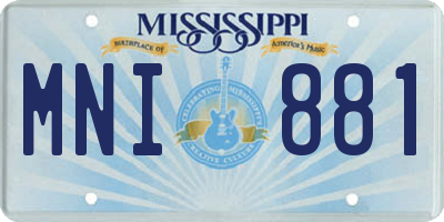 MS license plate MNI881