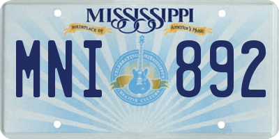 MS license plate MNI892