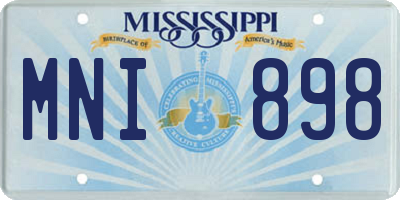 MS license plate MNI898