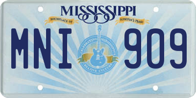 MS license plate MNI909