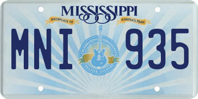 MS license plate MNI935