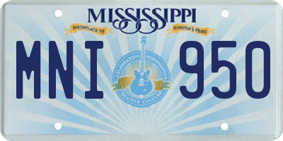 MS license plate MNI950