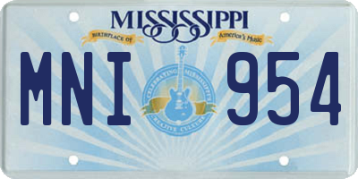 MS license plate MNI954