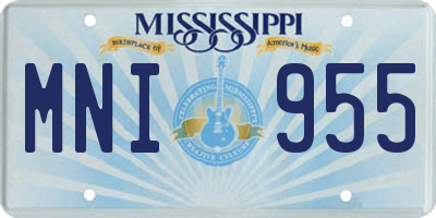MS license plate MNI955