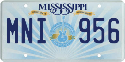 MS license plate MNI956