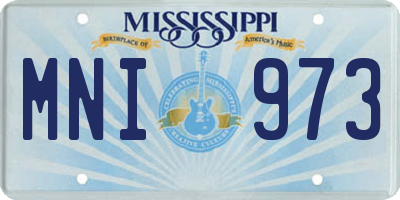 MS license plate MNI973