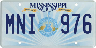 MS license plate MNI976