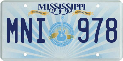 MS license plate MNI978