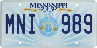 MS license plate MNI989