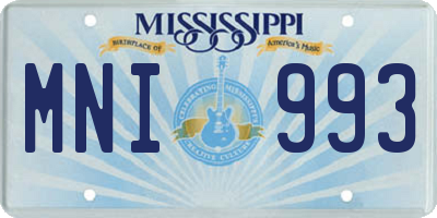 MS license plate MNI993