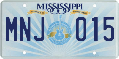 MS license plate MNJ015