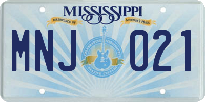 MS license plate MNJ021