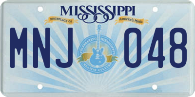 MS license plate MNJ048