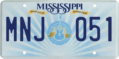 MS license plate MNJ051
