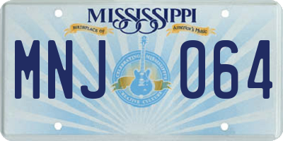 MS license plate MNJ064