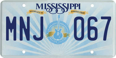 MS license plate MNJ067