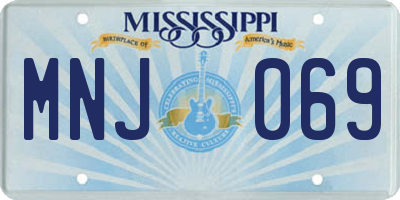 MS license plate MNJ069