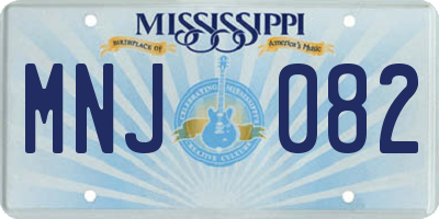 MS license plate MNJ082
