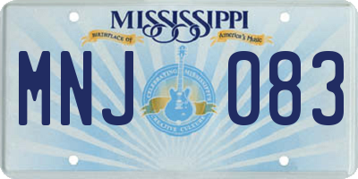 MS license plate MNJ083