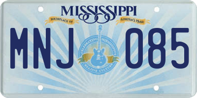 MS license plate MNJ085