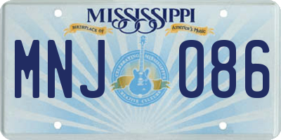 MS license plate MNJ086
