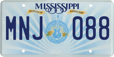MS license plate MNJ088