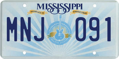 MS license plate MNJ091