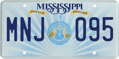 MS license plate MNJ095