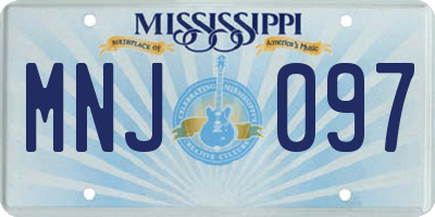 MS license plate MNJ097