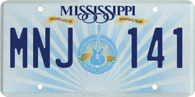 MS license plate MNJ141