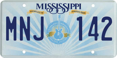 MS license plate MNJ142