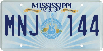 MS license plate MNJ144