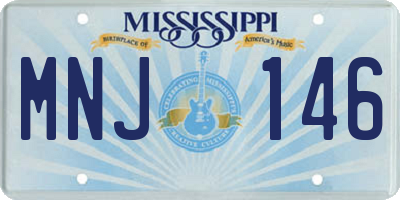 MS license plate MNJ146