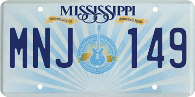 MS license plate MNJ149