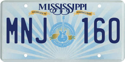 MS license plate MNJ160