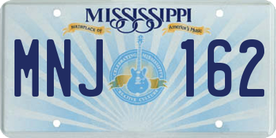MS license plate MNJ162