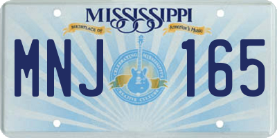 MS license plate MNJ165