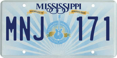 MS license plate MNJ171