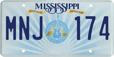 MS license plate MNJ174