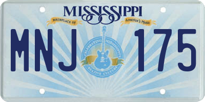 MS license plate MNJ175