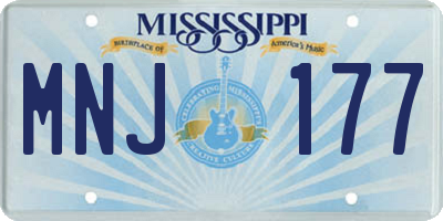 MS license plate MNJ177