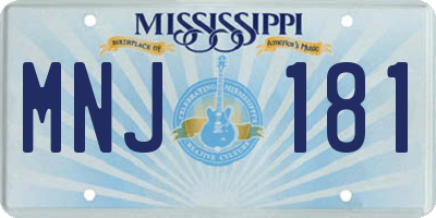 MS license plate MNJ181