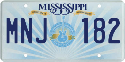 MS license plate MNJ182