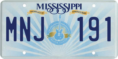 MS license plate MNJ191