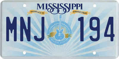 MS license plate MNJ194