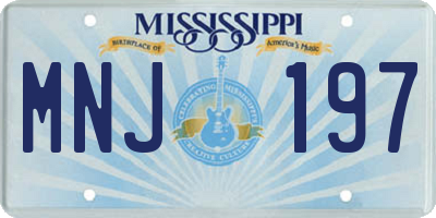 MS license plate MNJ197
